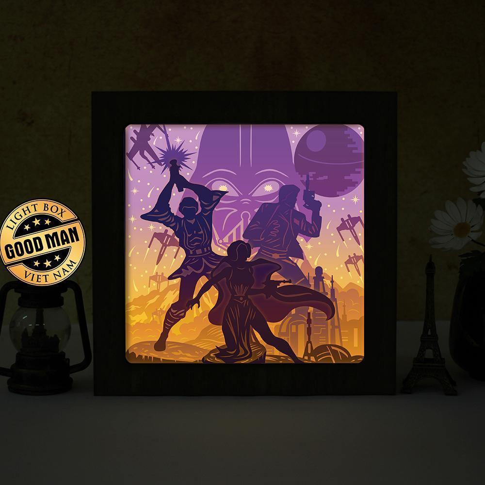 Star Wars 6 Square - Paper Cut Light Box File - Cricut File - 20x20cm - LightBoxGoodMan - LightboxGoodman