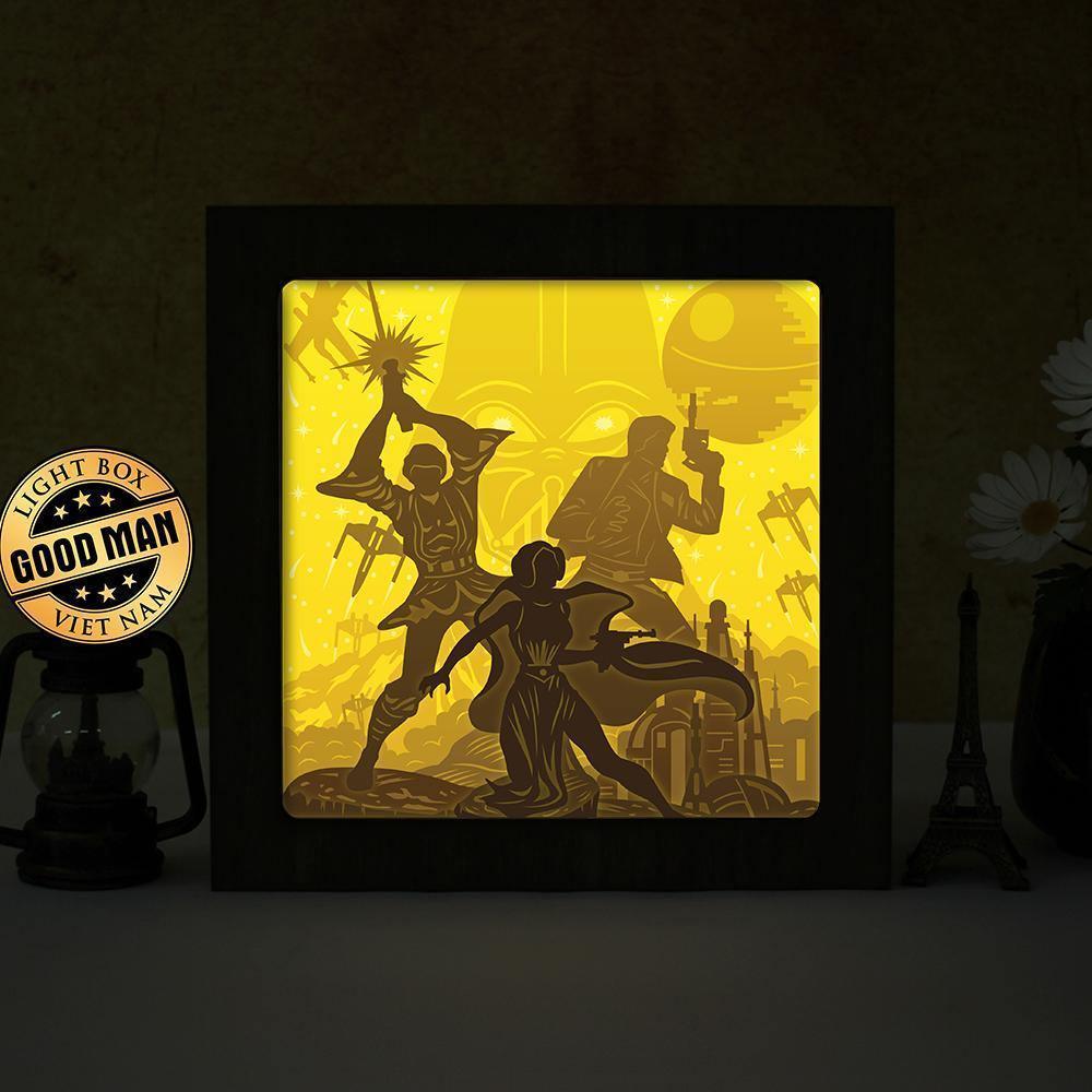 Star Wars 6 Square - Paper Cut Light Box File - Cricut File - 20x20cm - LightBoxGoodMan - LightboxGoodman