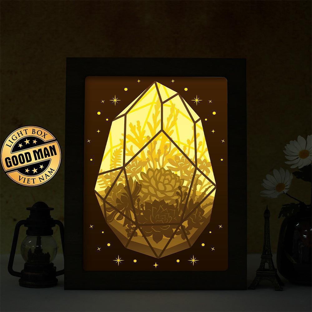 Succulent Plant – Paper Cut Light Box File - Cricut File - 20x26cm - LightBoxGoodMan - LightboxGoodman