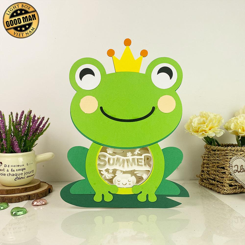 Summer Frog - Frog Papercut Lightbox File - 7.9x10.4" - Cricut File - LightBoxGoodMan - LightboxGoodman