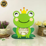 Summer Frog - Frog Papercut Lightbox File - 7.9x10.4" - Cricut File - LightBoxGoodMan - LightboxGoodman