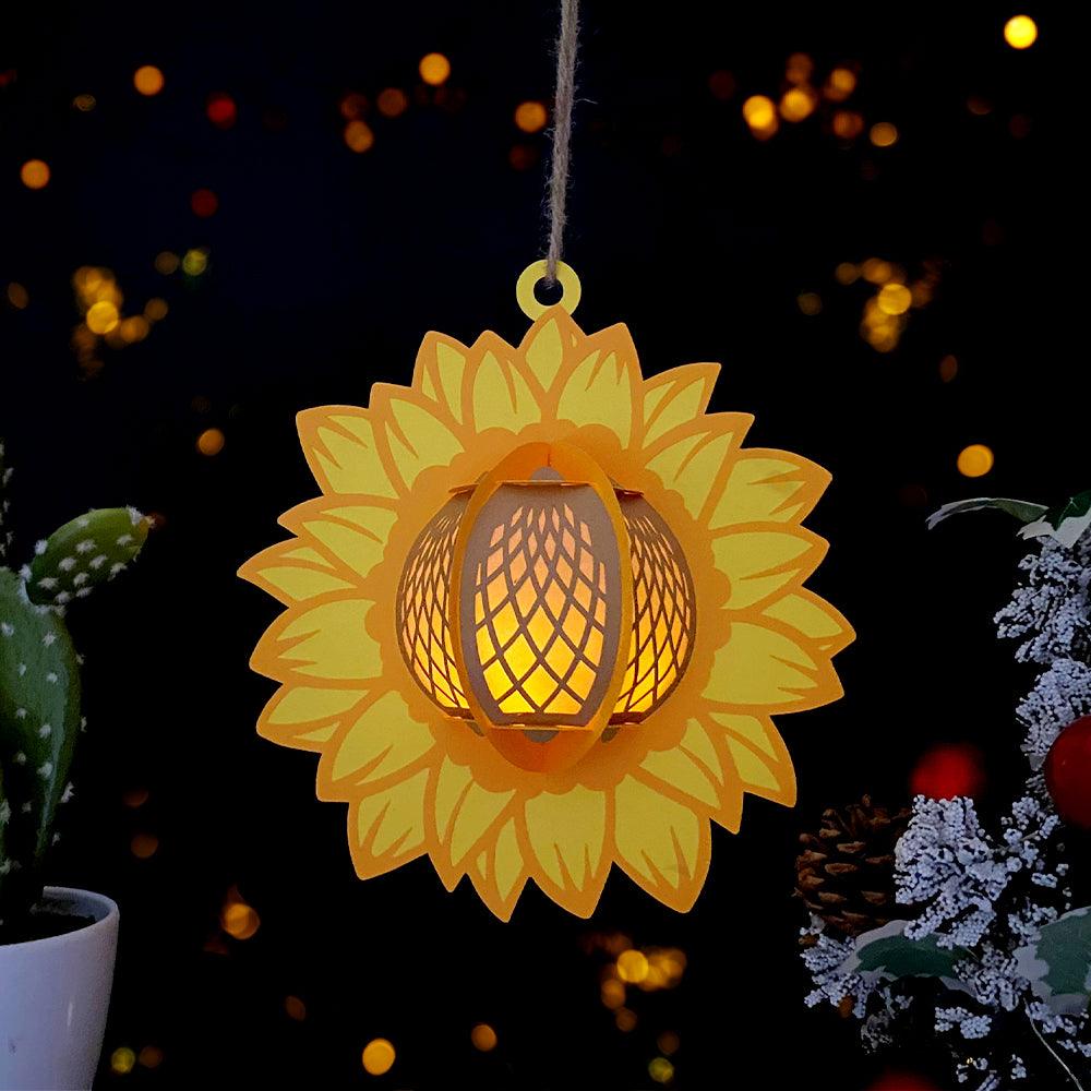 Sunflower - 3D Sunflower Lantern File - 8x8" - Cricut File - LightBoxGoodMan - LightboxGoodman