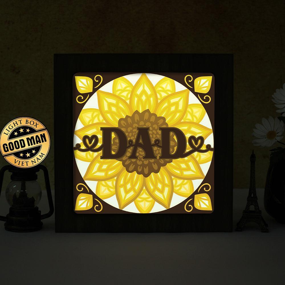 Sunflower Dad – Paper Cut Light Box File - Cricut File - 8x8 inches - LightBoxGoodMan - LightboxGoodman