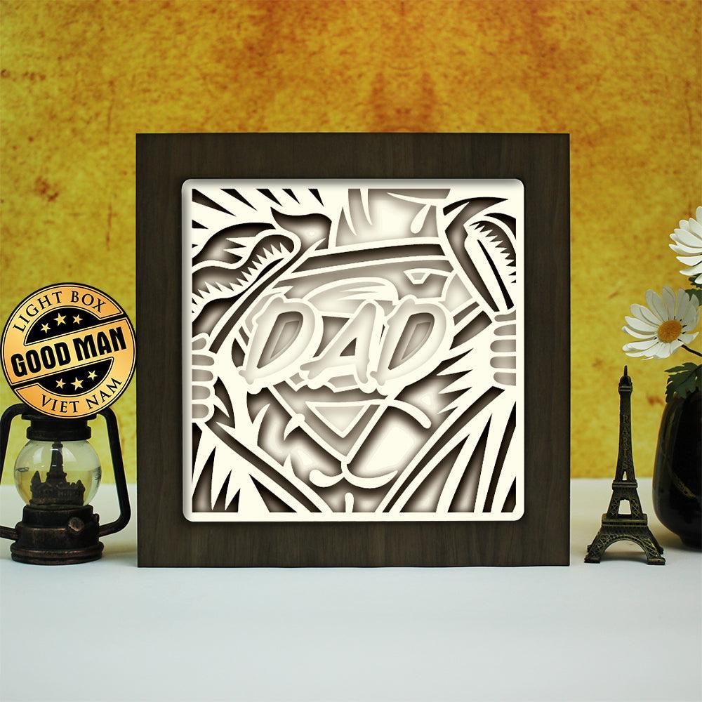 Super Dad – Paper Cut Light Box File - Cricut File - 8x8 inches - LightBoxGoodMan - LightboxGoodman