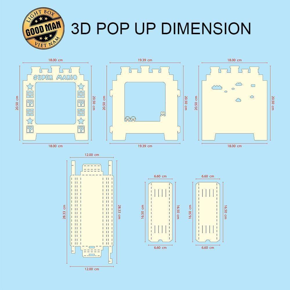 Super Mario 1 - Pop-up Light Box File - Cricut File - LightBoxGoodMan - LightboxGoodman