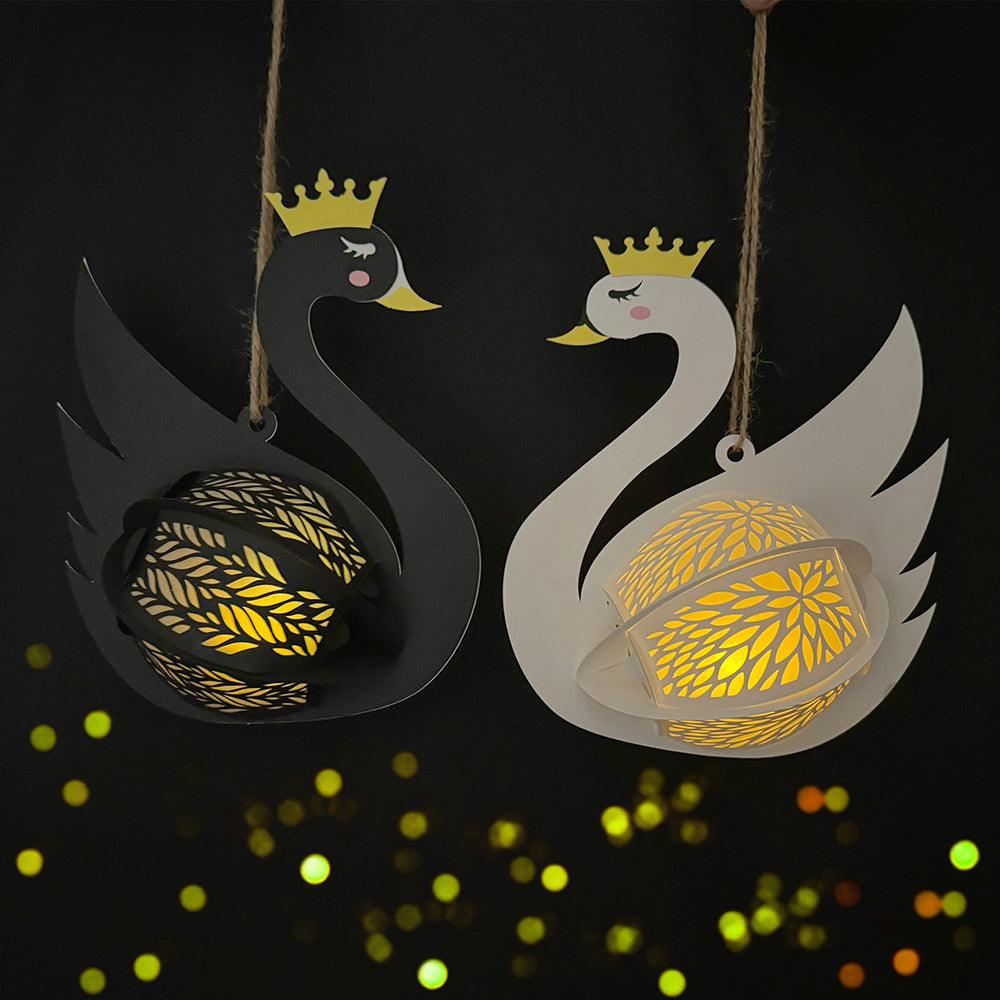 Swan Couple - 3D Swan Couple Lantern File - 9x7" - Cricut File - LightBoxGoodMan - LightboxGoodman