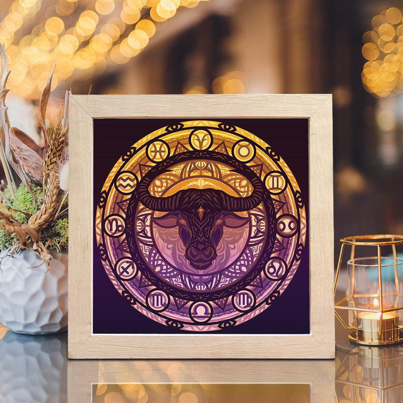 Taurus Mandala – Paper Cut Light Box File - Cricut File - 20x20cm - LightBoxGoodMan - LightboxGoodman