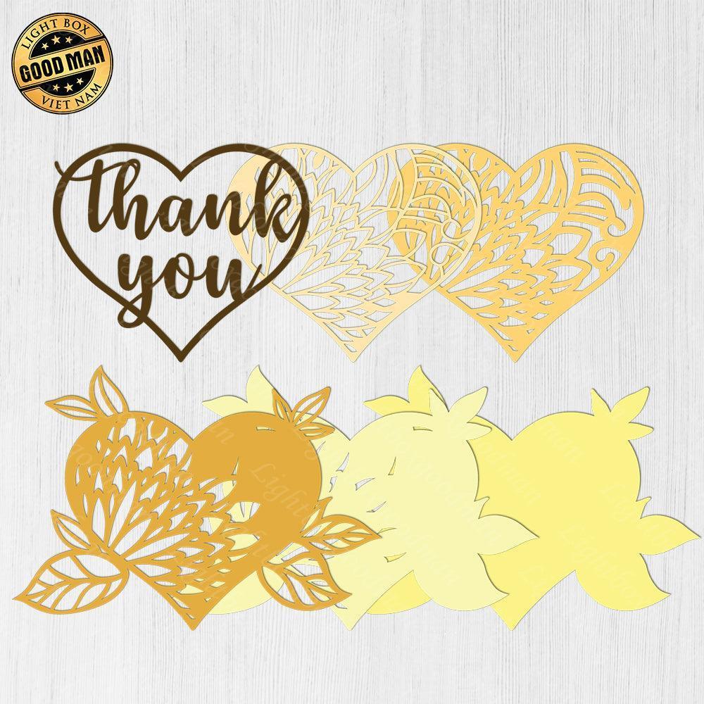 Thank You - Paper 3D Layered File - Cricut File - 20x27cm - LightBoxGoodMan - LightboxGoodman