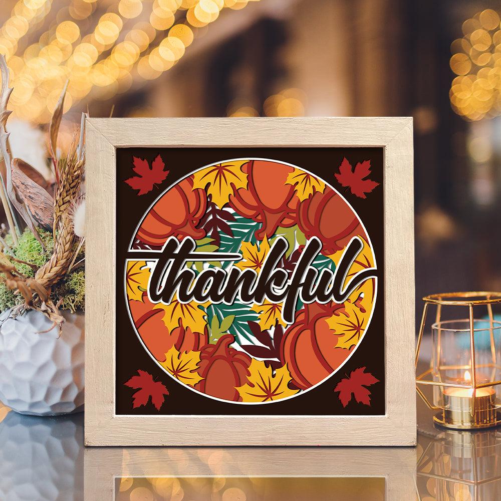 Thankful 1 – Paper Cut Light Box File - Cricut File - 20x20cm -  LightBoxGoodMan