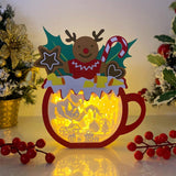 The Grinch - Paper Cut Hot Cocoa Light Box File - Gingerbread Motif - Cricut File - 8x7 inches - LightBoxGoodMan - LightboxGoodman