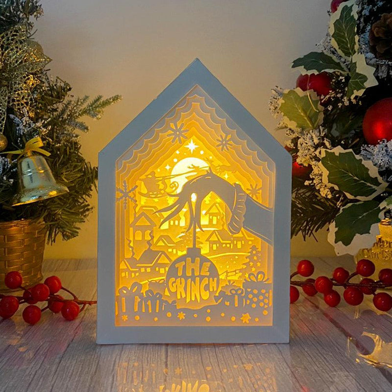 The Grinch - Paper Cut House Light Box File - Cricut File - 13x19 Inches - LightBoxGoodMan - LightboxGoodman