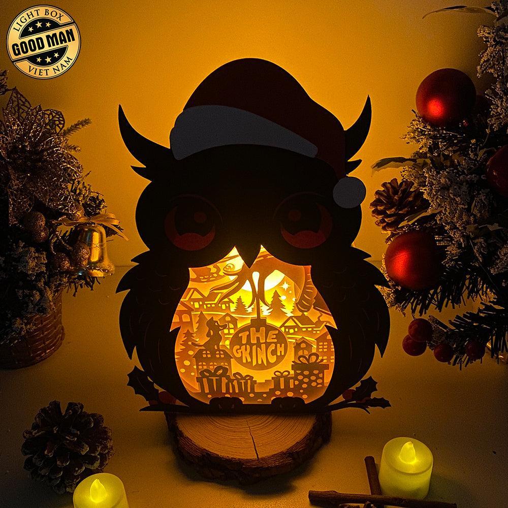 The Grinch - Paper Cut Owl Light Box File - Cricut File - 25x20 cm - LightBoxGoodMan - LightboxGoodman