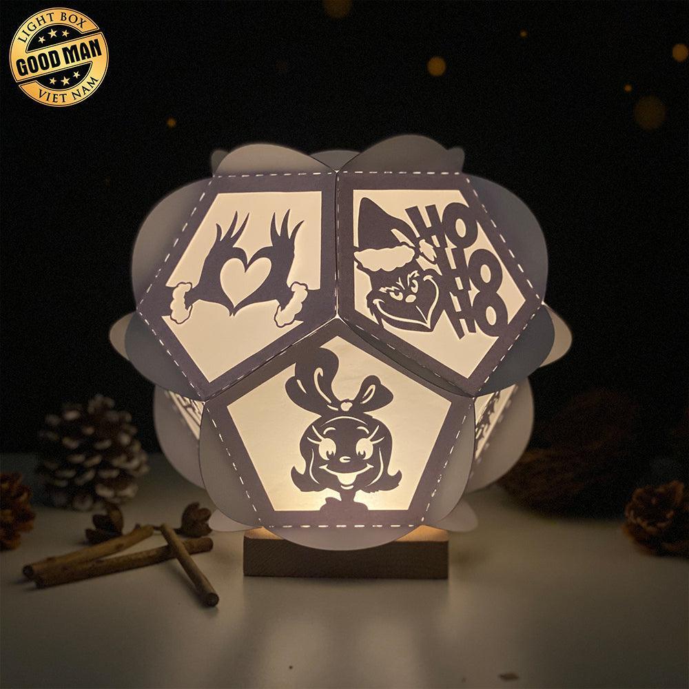 The Grinch - Pentagon 3D Lantern File - Cricut File - LightBoxGoodMan - LightboxGoodman