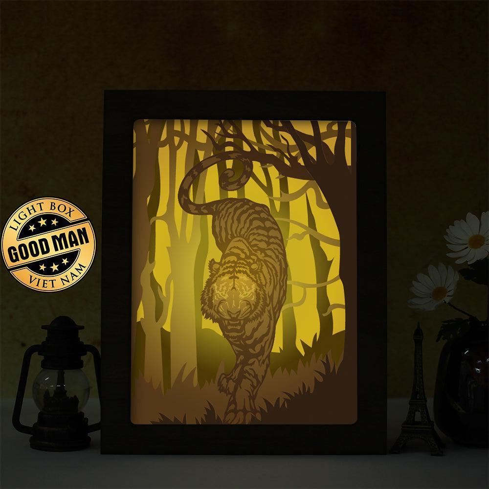 Tiger 2 – Paper Cut Light Box File - Cricut File - 8x10 inches - LightBoxGoodMan - LightboxGoodman