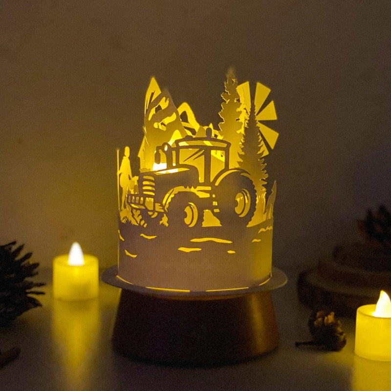 Tractor - 3D Dome Lantern File - Cricut File - LightBoxGoodMan - LightboxGoodman