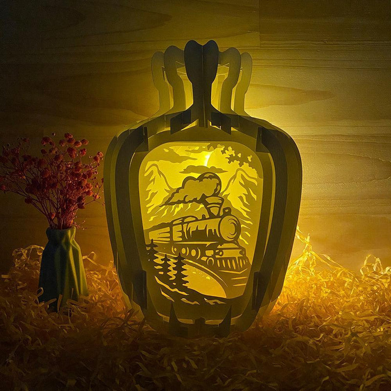 Train - 3D Pop-up Light Box Vase File - Cricut File - LightBoxGoodMan - LightboxGoodman