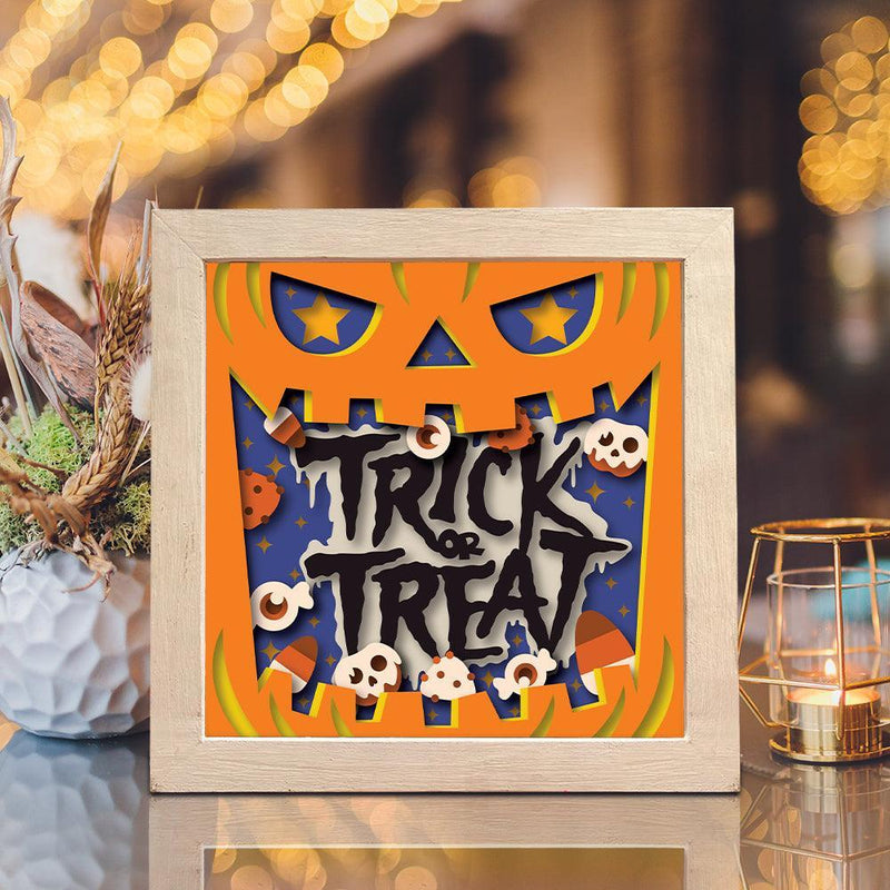 Trick Or Treat – Paper Cut Light Box File - Cricut File - 20x20cm - LightBoxGoodMan - LightboxGoodman