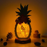 Tropical Parrot 3 - Paper Cut Pineapple Light Box File - Cricut File - 14,3x28,7cm - LightBoxGoodMan