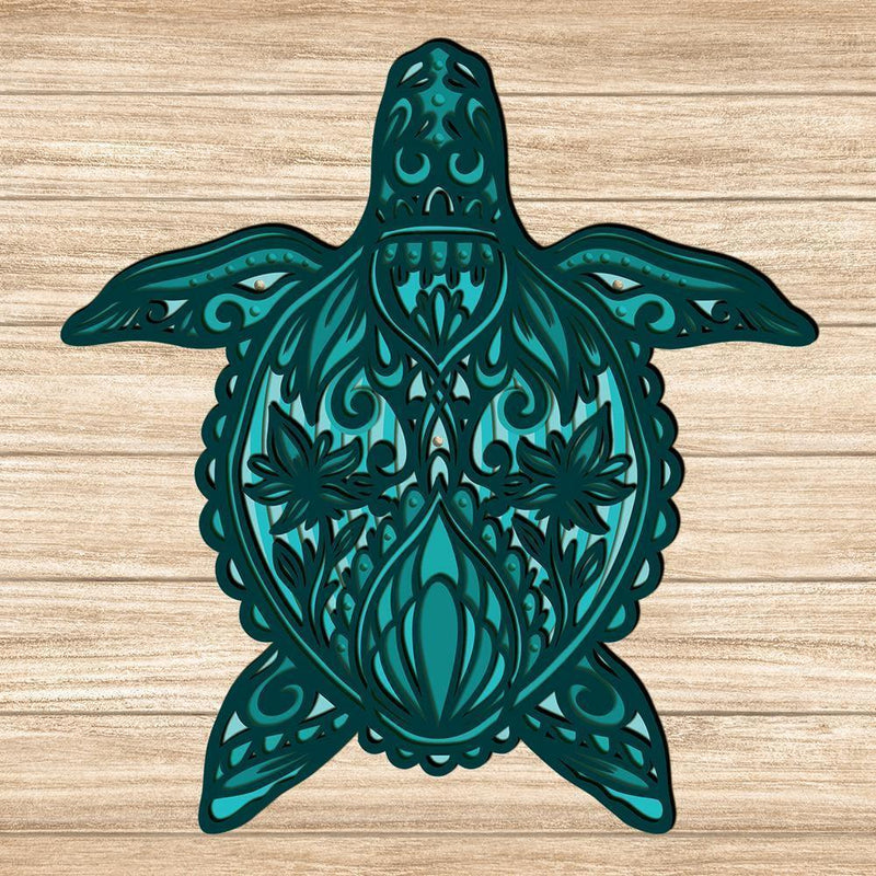 Turtle - Paper 3D Layered File - Cricut File - 20x20cm - LightBoxGoodMan - LightboxGoodman