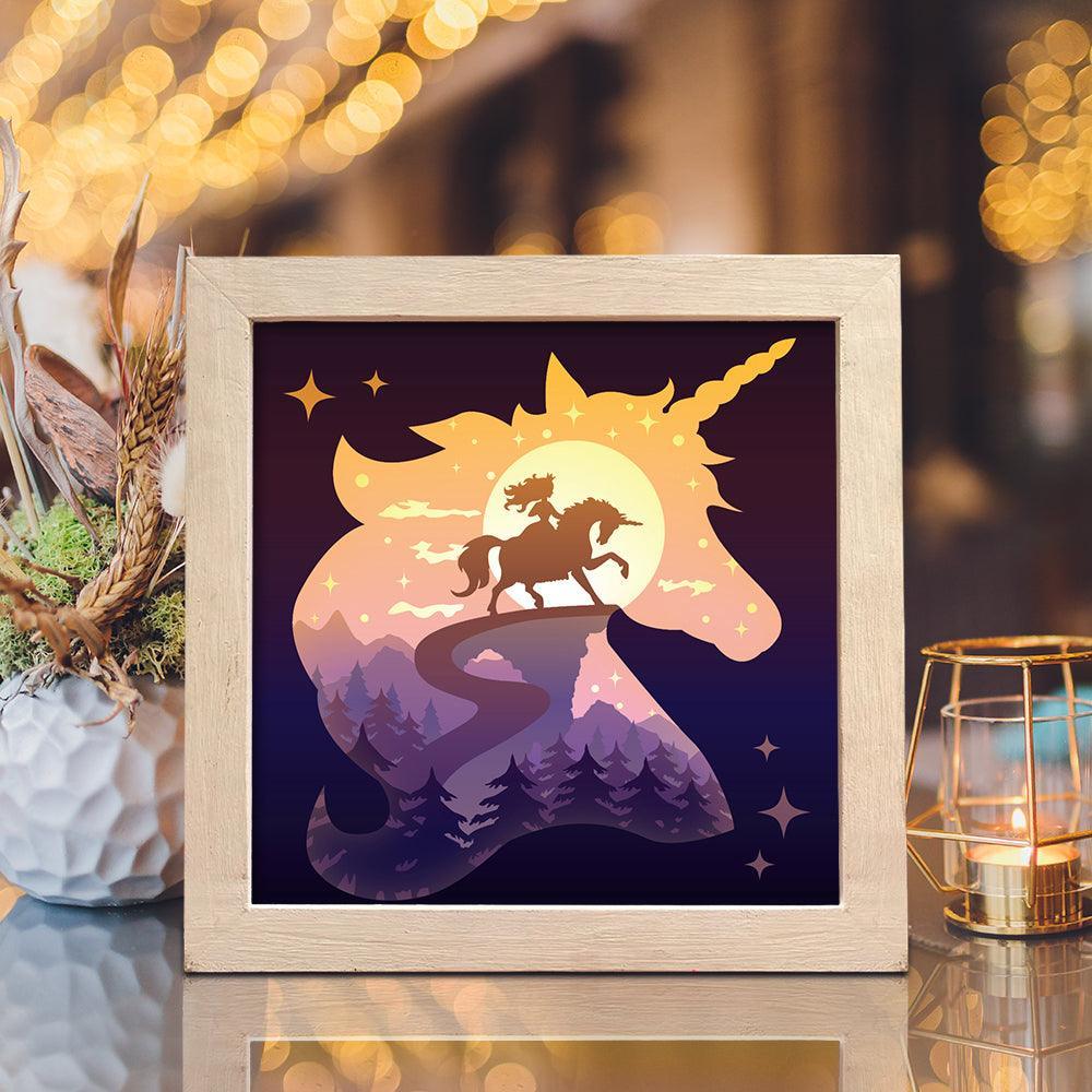 Unicorn 2 – Paper Cut Light Box File - Cricut File - 8x8 inches - LightBoxGoodMan - LightboxGoodman