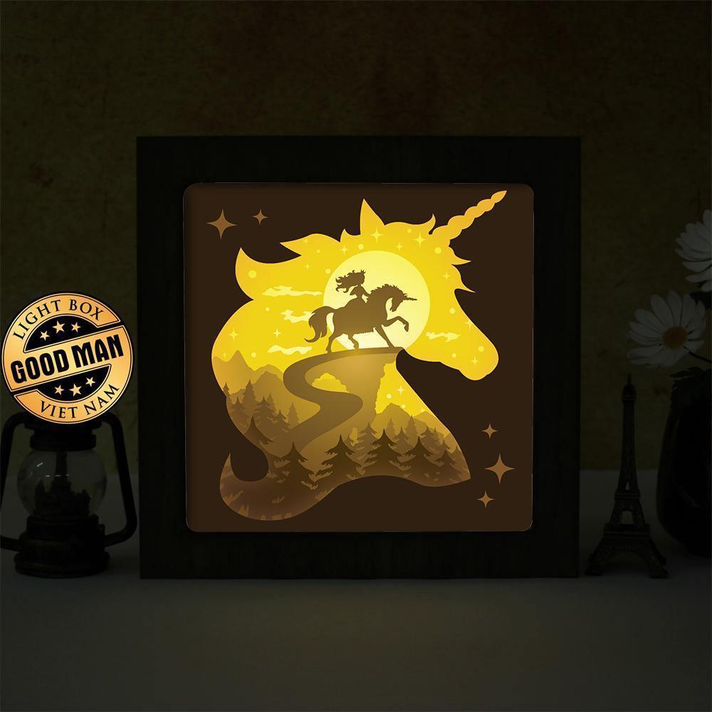 Unicorn 2 – Paper Cut Light Box File - Cricut File - 8x8 inches - LightBoxGoodMan - LightboxGoodman