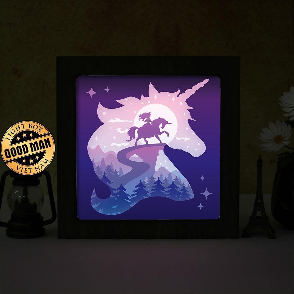 Unicorn 2 – Paper Cut Light Box File - Cricut File - 8x8 inches - LightBoxGoodMan - LightboxGoodman
