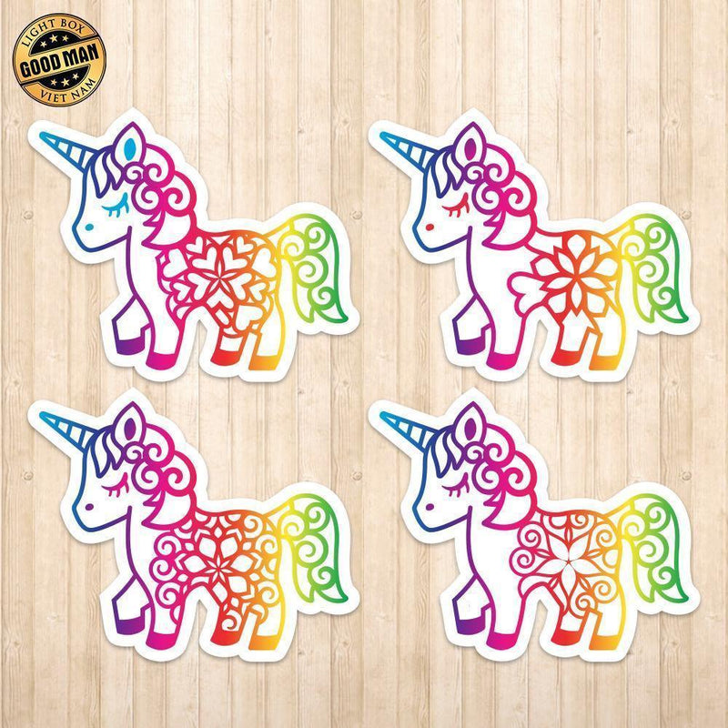 Unicorn Spectrum Stickers - Cricut File - Svg, Png, Dxf, Eps - LightBoxGoodMan - LightboxGoodman