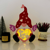 Valentine Gift - Paper Cut Love Gnome Light Box File - Cricut File - 10,1x6,4 Inches - LightBoxGoodMan