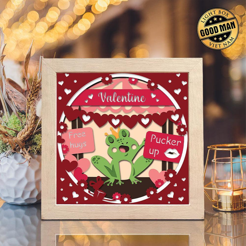 Valentine's Frog Prince – Paper Cut Light Box File - Cricut File - 8x8 Inches - LightBoxGoodMan - LightboxGoodman