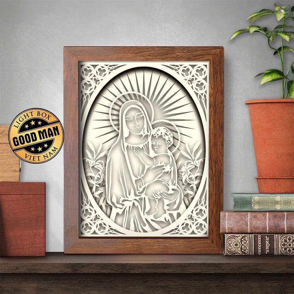 Virgin Mary 1 – Paper Cut Light Box File - Cricut File - 20x26cm - LightBoxGoodMan - LightboxGoodman