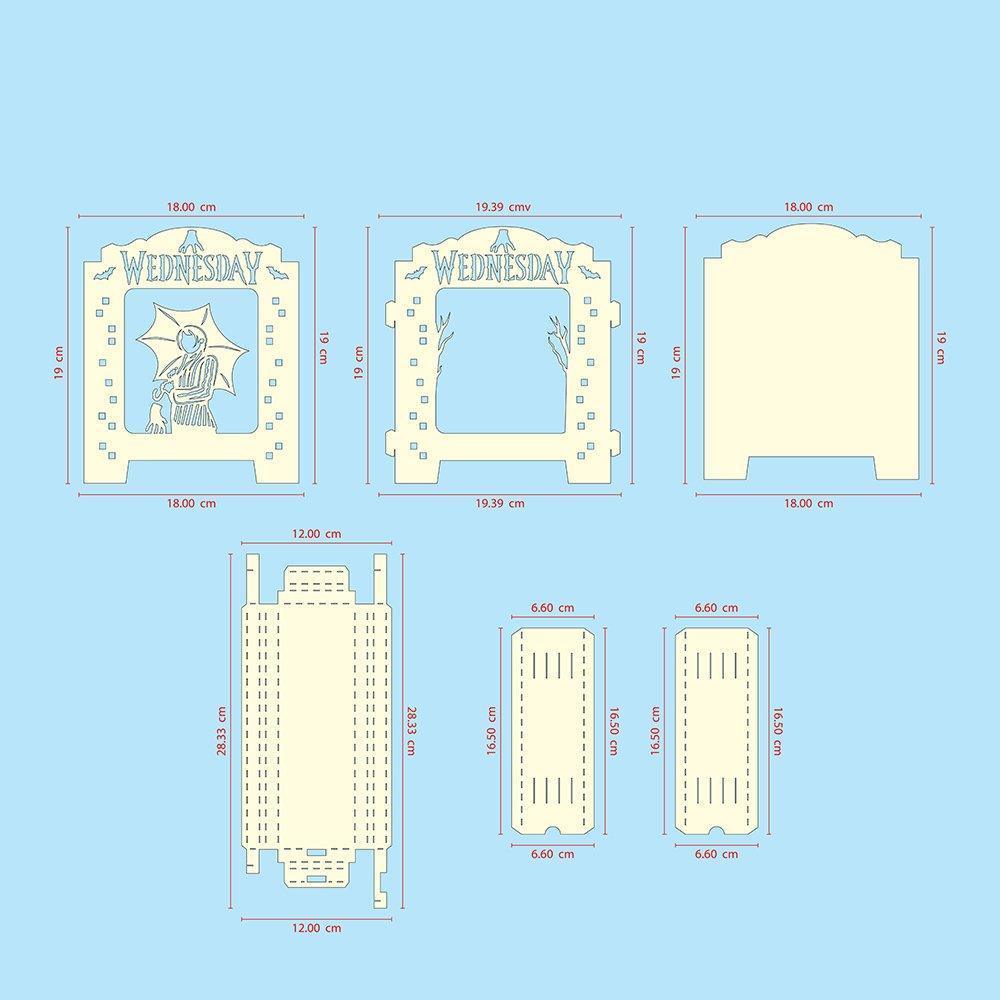 Wednesday Addams - Pop-up Light Box File - Cricut File - LightBoxGoodMan - LightboxGoodman