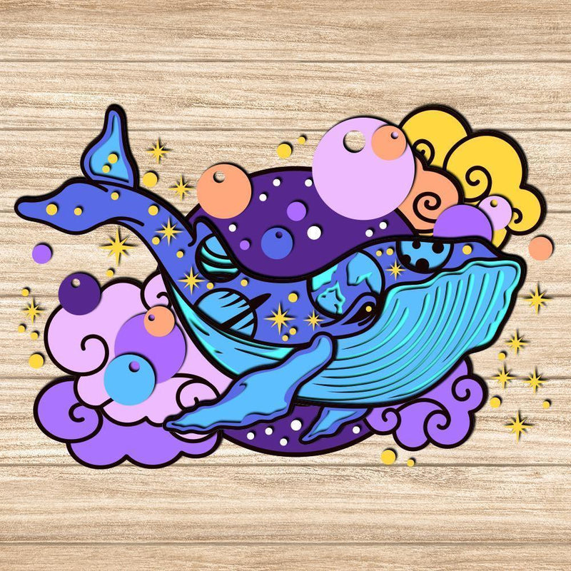 Whale - Paper 3D Layered File - Cricut File - 20x29cm - LightBoxGoodMan - LightboxGoodman