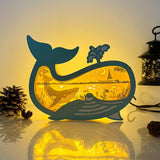 Whale - Whale Papercut Lightbox File - 8x6.25