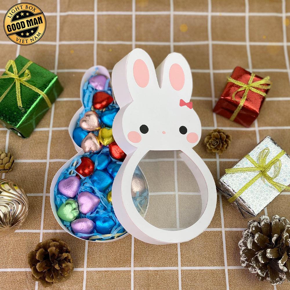 White Bunny - Easter Candy Box Paper Cutting File - 7,7x4" - Cricut File - LightBoxGoodMan - LightboxGoodman