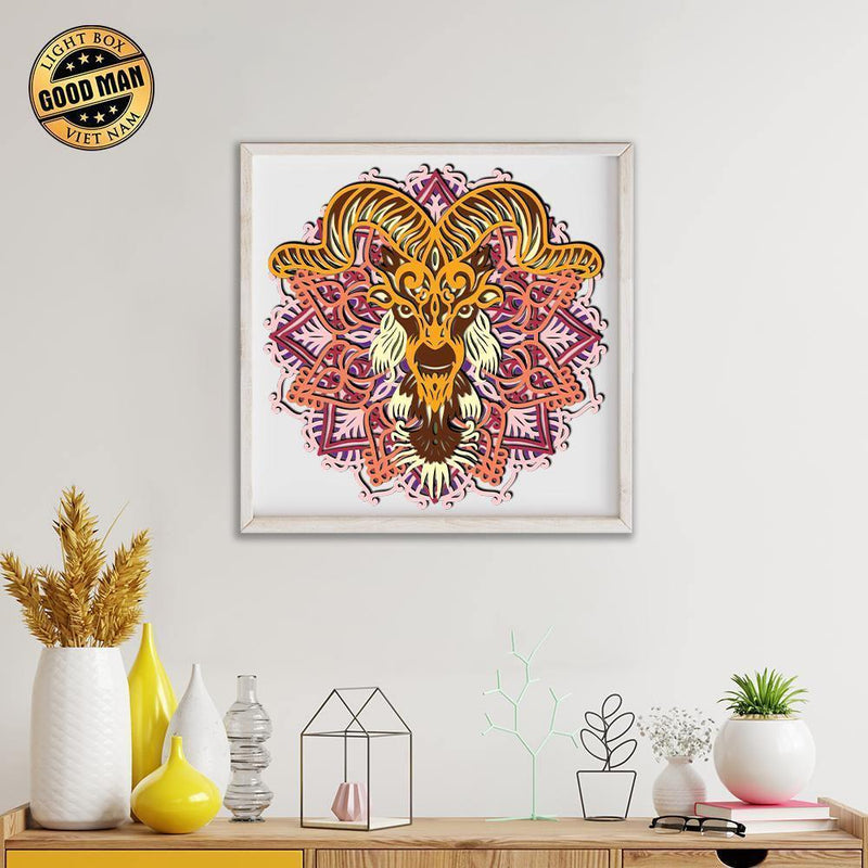 Wild Goat - Paper 3D Layered File - Cricut File - 20x20cm - LightBoxGoodMan - LightboxGoodman