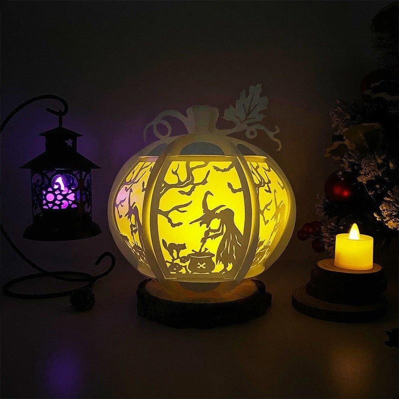 Witch And Potion - Pumpkin Lantern File - Cricut File - LightBoxGoodMan - LightboxGoodman