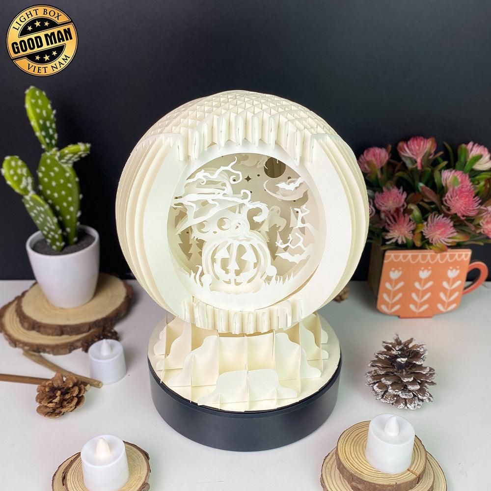 Witch Cat - 3D Pop-up Light Box Globe File - Cricut File - LightBoxGoodMan - LightboxGoodman
