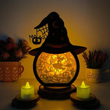 Witch Moon - Paper Cut Witch Hat Light Box File - Cricut File - 18x23 cm - LightBoxGoodMan