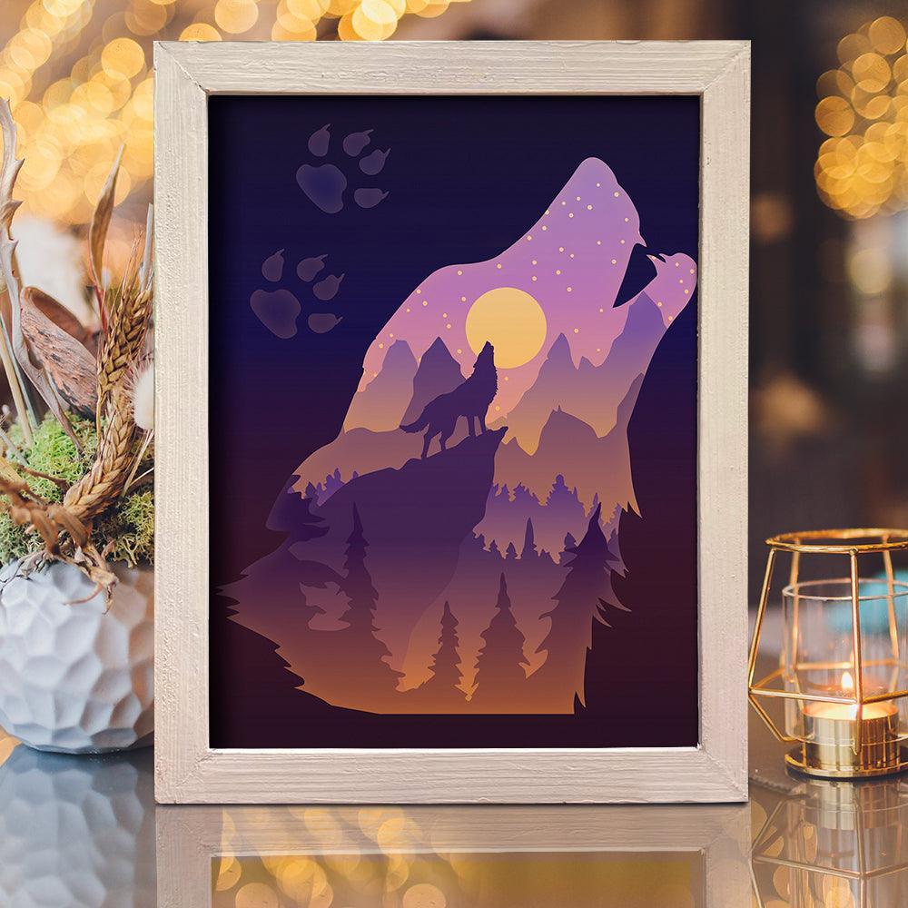 Wolf 1 – Paper Cut Light Box File - Cricut File - 8x10 inches - LightBoxGoodMan - LightboxGoodman