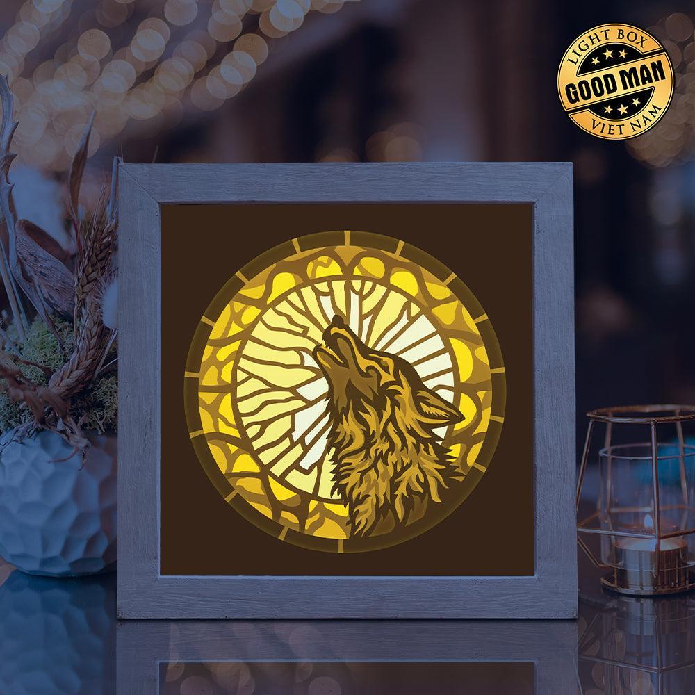 Wolf 2 – Paper Cut Light Box File - Cricut File - 8x8 inches - LightBoxGoodMan - LightboxGoodman