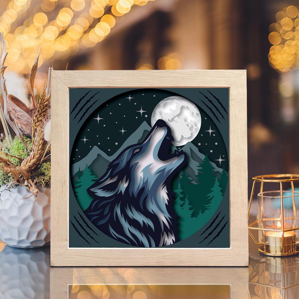 Wolf 3 – Paper Cut Light Box File - Cricut File - 8x8 inches - LightBoxGoodMan - LightboxGoodman