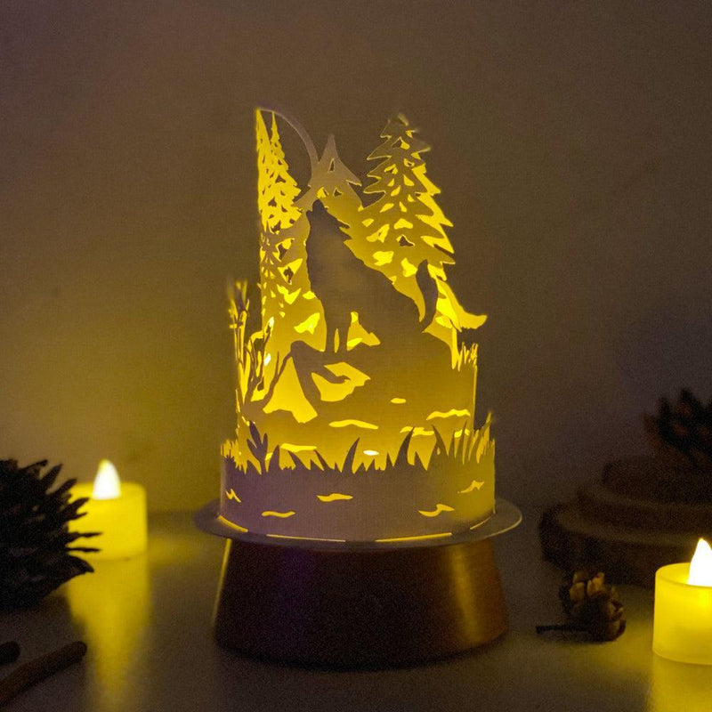 Wolf - 3D Dome Lantern File - Cricut File - LightBoxGoodMan - LightboxGoodman