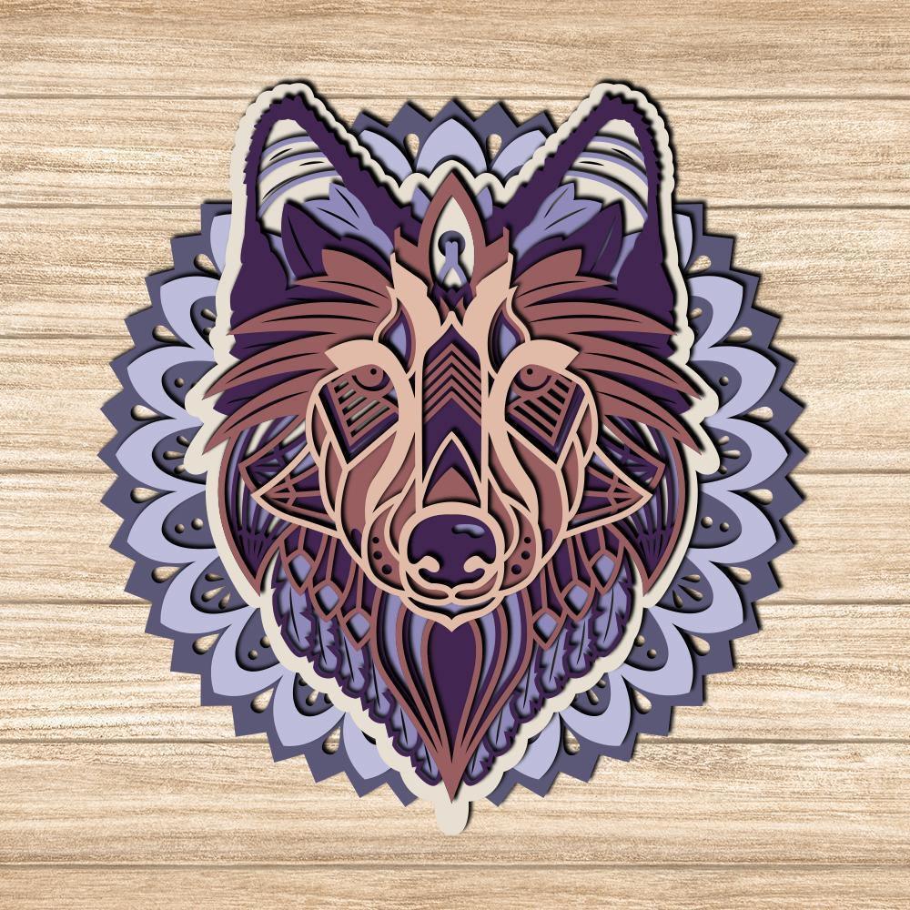 Wolf - Paper 3D Layered File - Cricut File - 20x20cm - LightBoxGoodMan - LightboxGoodman