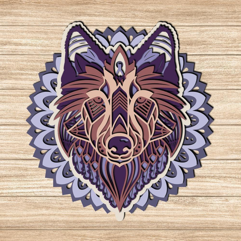 Wolf - Paper 3D Layered File - Cricut File - 20x20cm - LightBoxGoodMan - LightboxGoodman