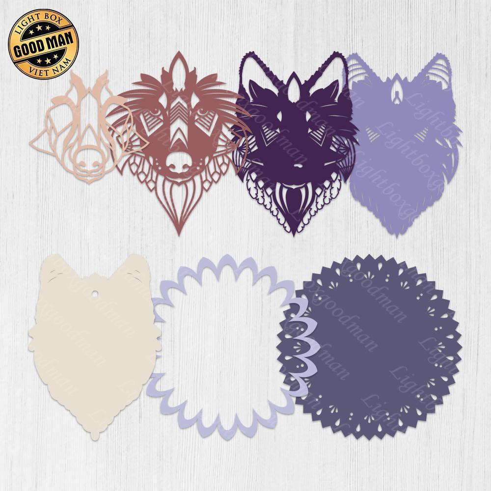 Wolf - Paper 3D Layered File - Cricut File - 20x20cm - LightBoxGoodMan - LightboxGoodman