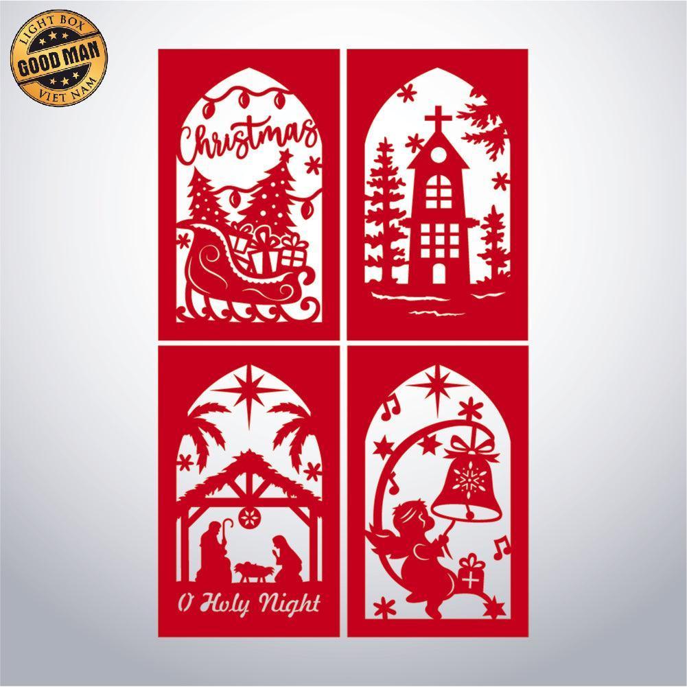 Xmas 6 - Paper Cut Lantern File - Cricut File - 10x16cm - LightBoxGoodMan - LightboxGoodman