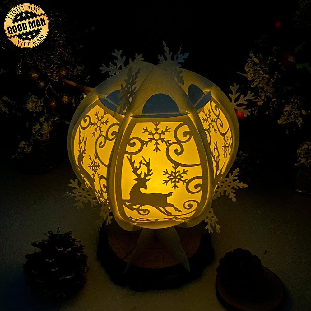 Xmas Deer - Snowball Lantern File - Cricut File - LightBoxGoodMan - LightboxGoodman