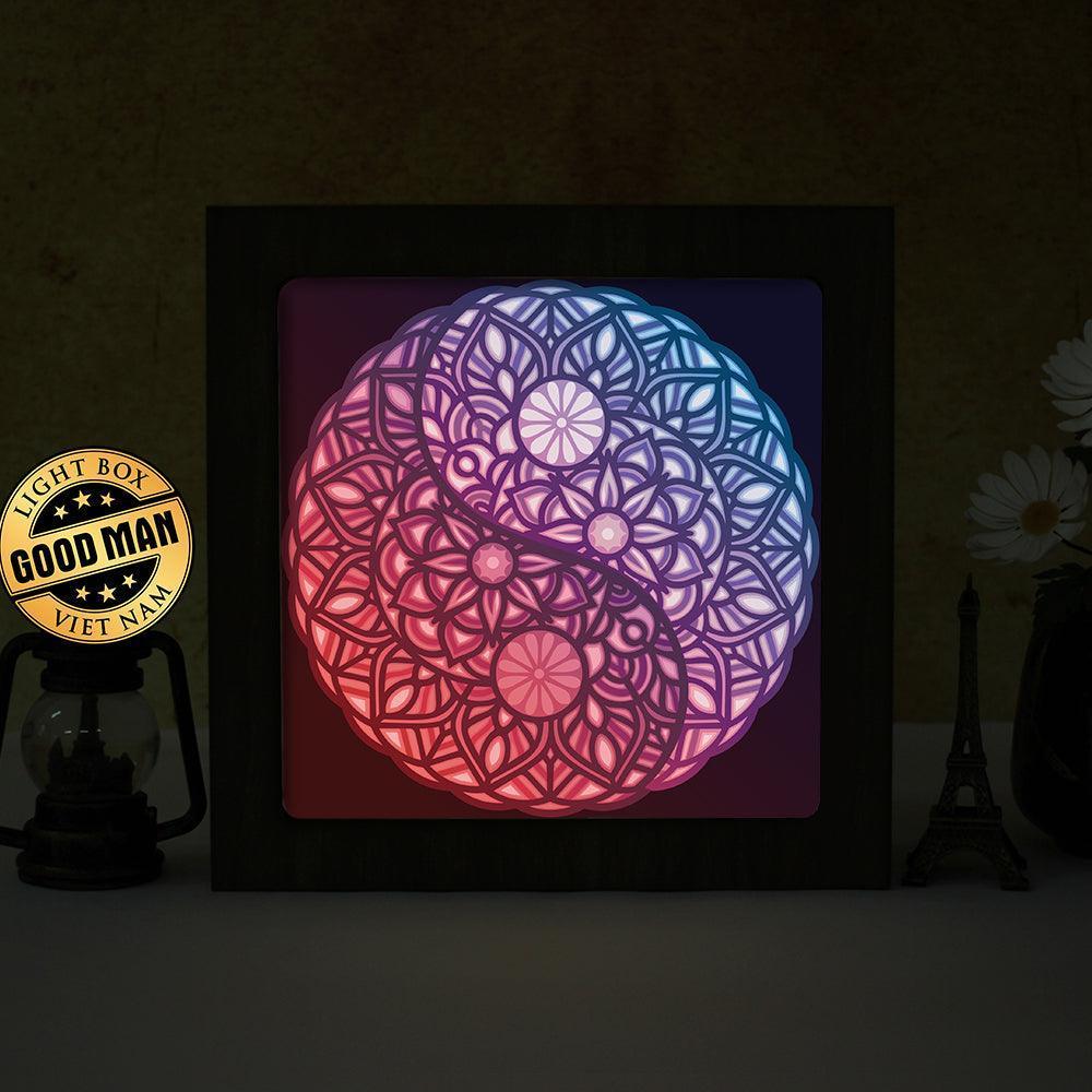 Yin Yang Mandala 2 – Paper Cut Light Box File - Cricut File - 20x20cm - LightBoxGoodMan - LightboxGoodman