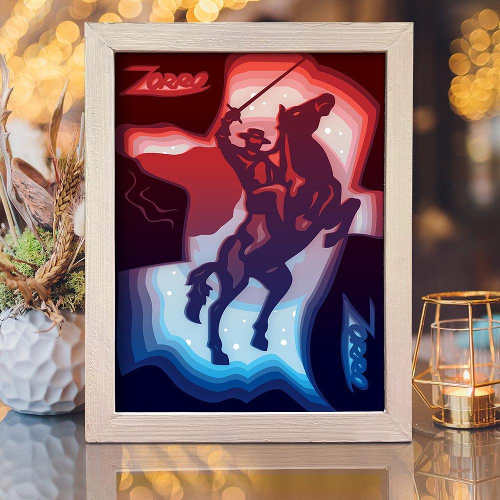 Zorro, the Avenger - Paper Cut Light Box File - Cricut File - 20x26cm - LightBoxGoodMan - LightboxGoodman