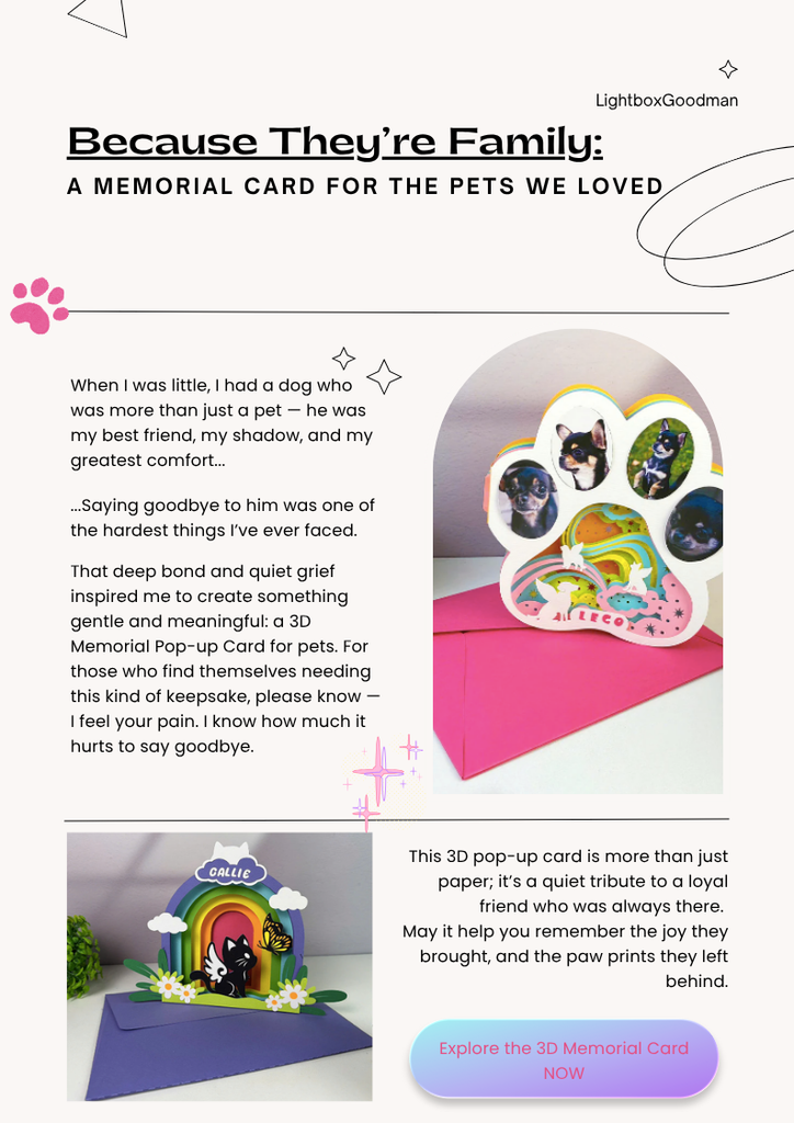 Because They’re Family: A Memorial Card for the Pets We Loved - LightboxGoodman
